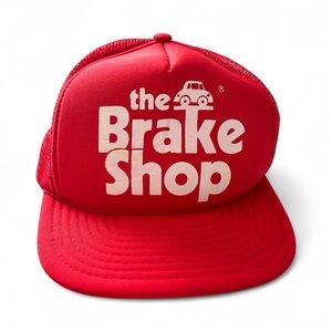 Vintage 70’s/80’s Red Break Shop Trucker Hat SnapBack Mesh